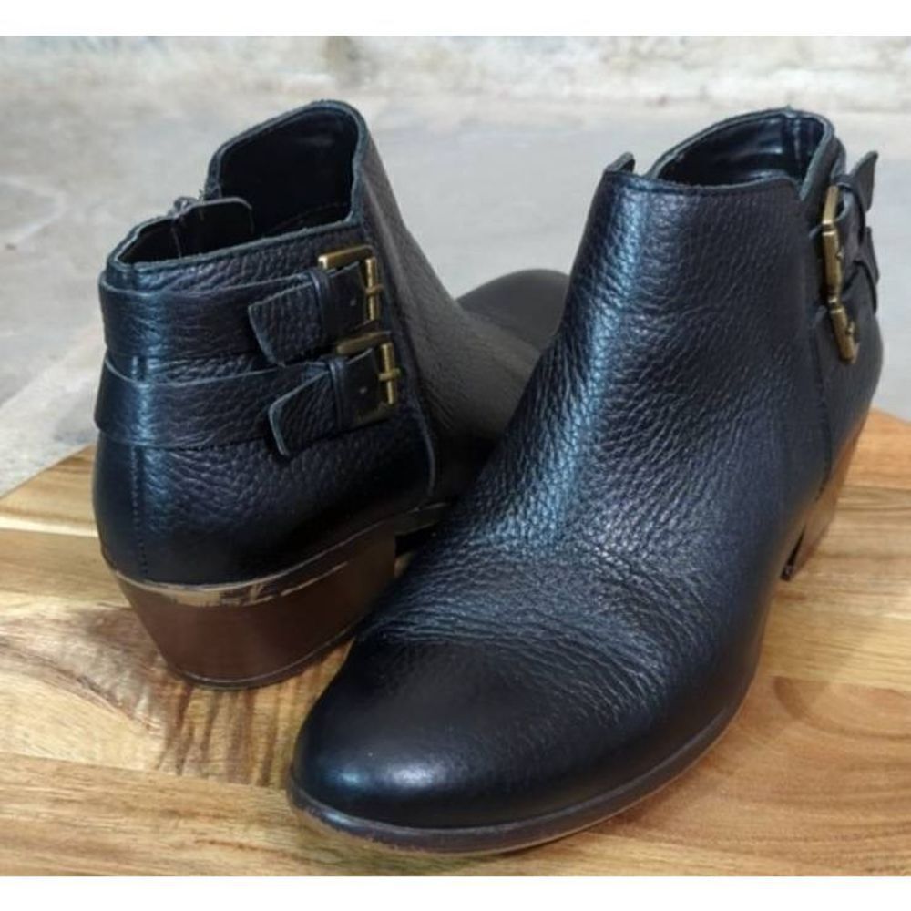 Sam‎ Edelman Petal Black Leather Bootie Size 6.5